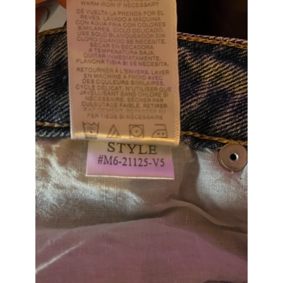 SIMPLE SOCIETY Patchwork Jeans Womens 7 28 Light Wash Distressed Straight Leg De - Picture 7 of 11